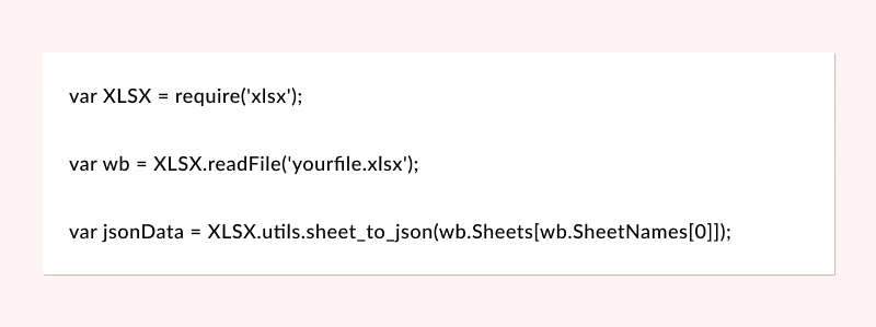 Export Excel to JSON